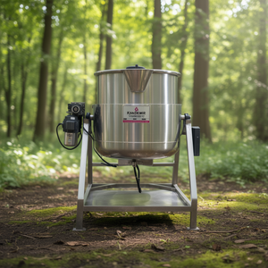 Chaudière de cuisson industrielle en acier inoxydable Kandemir 100L, distribution uniforme de la chaleur, machine de transformation alimentaire - Product Image 3