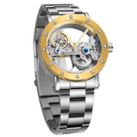 FORSINING Montre-Bracelet Hommes Squelette à Pont Mécanique Automatique à Remontage Automatique