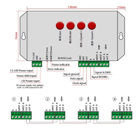 Контроллер T1000S 2048 пикселей DMX 512 с SD-картой для светодиодных лент WS2801 WS2811 WS2812B LPD6803, DC5V-24V, полноцветный RGB-контроллер