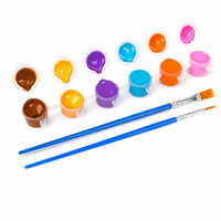 Peinture acrylique écologique Xin Bowen, vente directe d'usine, kit DIY pour enfants, 6 pots de 3 ml avec pinceaux en plastique