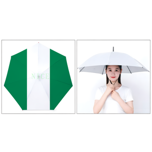 Chapeau parapluie personnalisé drapeau national Saint-Martin, parapluie mains libres en tissu Oxford argenté pour fêtes en plein air et travaux sur le terrain - Product Image 6