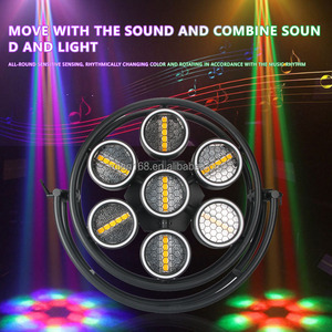 Luce da Parete Rotonda Retrò a 7 Occhi 7x60 <span class=keywords><strong>LED</strong></span> Effetti Stroboscopici RGB COB per Palcoscenico Disco Illuminazione DJ per Concerti e Feste - Product Image 6