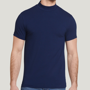 <span class=keywords><strong>T</strong></span>-Shirt Aderente su Misura con Collo Alto per Uomo, 95% Cotone 5% Spandex 200GSM, Magliette Basic per Strato Base e Abbigliamento Casual - Product Image 4