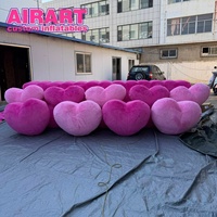 Housse de table DJ en forme de cœur gonflable en peluche pour scène musicale, ballon mural gonflable en forme de cœur pour la décoration de Noël et de festivals