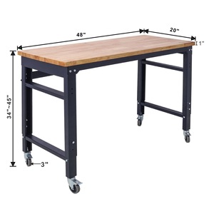 Banc de travail mobile, table simple réglable en hauteur, table à outils d'atelier, petite table minimaliste d'intérieur, en stock, directement de l'usine - Product Image 5