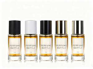 Elegante Flacone di Profumo in Vetro Trasparente Compatto 10ml 15ml con Tappi Lucidi Argento e Nero, Etichetta Minimalista, Pompa <span class=keywords><strong>Spray</strong></span>, Durevole e Portatile - Product Image 5