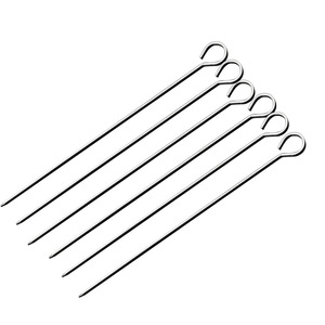 Thép không gỉ xiên Gậy Set Ring xử lý Heavy-Duty BBQ kabob xiên tái sử dụng ngoài trời kim loại thịt xiên cho cắm trại - Product Image 1