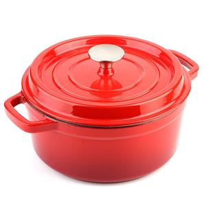 Casserole <span class=keywords><strong>ronde</strong></span> <span class=keywords><strong>en</strong></span> <span class=keywords><strong>fonte</strong></span> émaillée rouge avec couvercle, vente <span class=keywords><strong>en</strong></span> gros, 22/24/26/<span class=keywords><strong>28</strong></span> <span class=keywords><strong>cm</strong></span>, pour four, style hollandais - Product Image 1