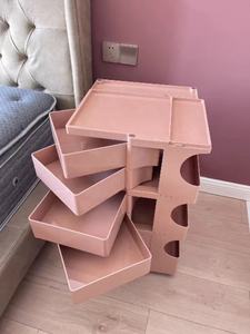 Carro de plástico ABS de tres niveles con cajón, estante de almacenamiento móvil para salón de belleza y peluquería - Product Image 5