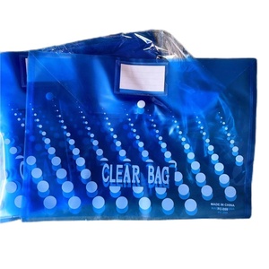 Giá tốt chất lượng đáng tin cậy nhựa nước bằng chứng tập tin tài liệu thư mục 5 màu sắc kết hợp 12c rõ ràng của tôi Túi tập tin với Pocket - Product Image 4