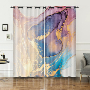 Rideau de luxe en peluche courte à texture marbrée imprimée en 3D <span class=keywords><strong>pour</strong></span> <span class=keywords><strong>chambre</strong></span>, salon et bureau - Product Image 5
