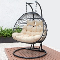 Chaise à œufs tissé en rotin, meuble d'extérieur, suspendu, en forme de corde, idéal pour le Patio