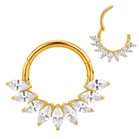 Top vente GZN ASTM F136 titane CZ Segment articulé nez anneau bijoux Piercings Clicker cerceau anneau boucle d'oreille corps Piercing bijoux