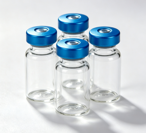 Frascos de Vidrio Borosilicato con Tapa Abatible de Aluminio Azul, 3ml 5ml 10ml, Botellas de Almacenamiento Herméticas con Cuello Prensado Transparente - Product Image 2