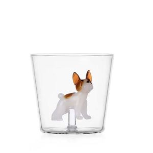 Verres à boire en verre pour chien bouledogue français, lot de 2, design animalier - Product Image 1