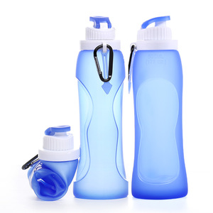 Beliebte Bpa Free Hochwertige wieder verwendbare tragbare Wasser flasche Anti Fall Faltbare faltbare Silikon-Trinkwasser flasche - Product Image 5