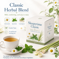 Mélange de tisanes aux extraits de plantes pour le sommeil : Camomille, Menthe verte, Citronnelle – Tisane relaxante pour la nuit et la détente quotidienne avant le coucher