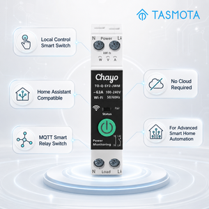 Interrupteur relais intelligent <span class=keywords><strong>Tasmota</strong></span> WiFi, disjoncteur 1-63A, mesure de puissance DIY, protection contre les surtensions et les surintensités pour l'automatisation domestique Chayo - Product Image 5