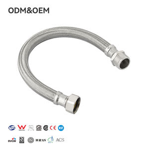 Tubo Flessibile Moderno PPW in EPDM con Rivestimento in Acciaio Inox e Raccordi in Rame per Rubinetto Lavello e Lavastoviglie - Product Image 1