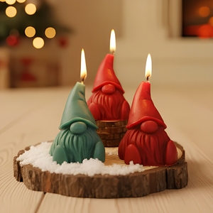 Christmas Cute Pointed Hat Gnome Soy Wax Handmade Scented <strong>Candle</strong> for <strong>Winter</strong> House Decor - Product Image 1