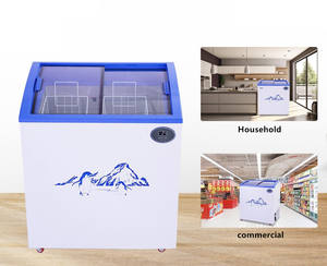 <span class=keywords><strong>Congélateur</strong></span> coffre miniature à température unique Pusen pour la crème glacée, petit <span class=keywords><strong>congélateur</strong></span>, vitrine de supermarché, réfrigérateur avec porte coulissante en verre - Product Image 5