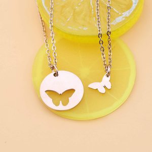 Collar con colgante de acero inoxidable para el día de la madre e hija, joyería de <span class=keywords><strong>mariposa</strong></span> de oro y plata - Product Image 5