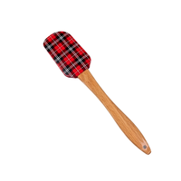Spatule en silicone de Noël avec manche en bois, outil de cuisson résistant à la chaleur pour mélanger la crème et la pâte à gâteau