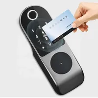 Puerta exterior impermeable doble huella dactilar seguridad inteligente timbre Cámara bloqueo contraseña Digital tarjeta RFID entrada sin llave