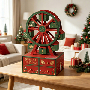 Calendrier de l'Avent de Noël 2026 haut de gamme, design artisanal de luxe en forme de grande <span class=keywords><strong>roue</strong></span> irrégulière, 24 jours, coffret cadeau - Product Image 6