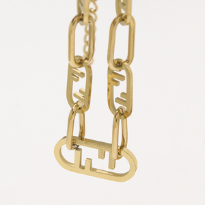 สร้อยคอชoker ดีไซน์เนอร์แบรนด์ดัง ขายส่ง ทำจากสแตนเลส ประดับเพชรซิคอน ชุบทอง สไตล์คริสเตียน ทันสมัย เครื่องประดับจีน - Product Image 5