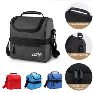 Fashionable Large Insulated <b>Lunch</b> <b>Box</b> Cooler Tote <b>Bag</b> Double Deck for Adults-Men and Women - Product Image 2
