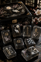Siap Kirim Set Mahjong Amerika 160 Ubin Akrilik Berukir dengan Koper Mewah dan Rak Standar Profesional USA