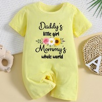 Romper Bayi Unisex Motif Kustom Warna Kuning dari Summer Infant, Ramah Lingkungan, Lembut, Bernapas, 100% Katun, dengan Kancing Tekan