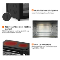 Four à convection électrique 35L avec boîtier métallique et double plaque céramique, fonctions de cuisson et de grillage