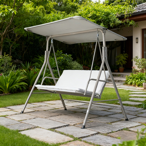 <span class=keywords><strong>Columpio</strong></span> acolchado, estructura de metal resistente de 3 plazas <span class=keywords><strong>para</strong></span> jardín al aire libre, patio <span class=keywords><strong>con</strong></span> <span class=keywords><strong>toldo</strong></span> de tela - Product Image 1
