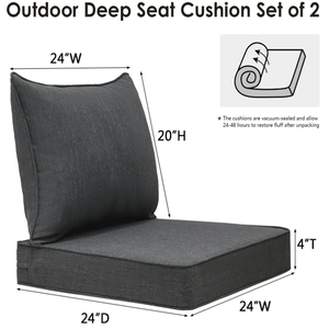 ชุดเบาะนั่งลึกสำหรับกลางแจ้งเบาะรองนั่งโพลีเอสเตอร์กันน้ำสำหรับลานบ้านพร้อมไส้โฟมแห้งเร็ว - Product Image 6