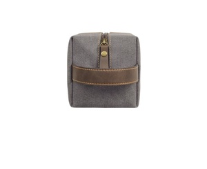 Personalized Canvas & PU Leather <b>Toiletry</b> <b>Bag</b> - Custom Logo Travel Kit <b>for</b> <b>Men</b> - Product Image 3