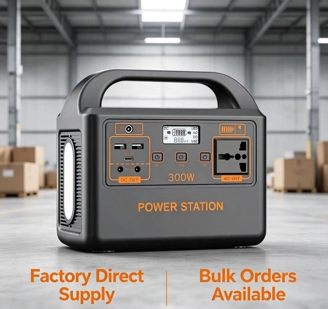Portable Power Station 300W UPS MPPT Controller LiFePO4 192Wh Pure Sine Wave Mini Solar Generator Lithium Battery