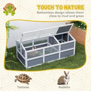 Terrario para Reptiles, Hábitat para Tortugas de Exterior, 120x55x50cm, Recinto Rectangular de Acrílico Resistente con Bandeja para Uso en Patio - Product Image 5