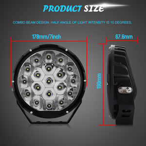 Foco de coche de 7 pulgadas y 9 pulgadas, 106W, 160W, luz de conducción Led, lámparas de trabajo redondas, Tractor, luces blancas todoterreno - Product Image 5