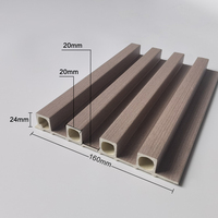 Panneau mural WPC moderne, écologique, ignifuge et imperméable de haute qualité, design rainuré imitation bois pour hôtel, appartement, hôpital, villa