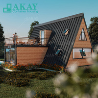 Maisons préfabriquées modulaires, maisons en forme de A, villas triangulaires de luxe, maisons conteneurs à installation rapide, maisons préfabriquées avec terrasse