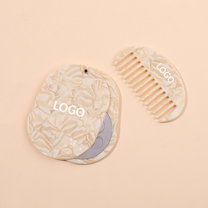 MiDairy Peigne demi-rond en acétate promotionnel avec miroir de poche de maquillage 890040 + 890118 + B324 - Product Image 3