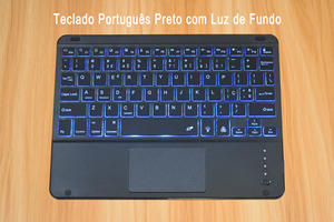 Teclado Magnético Desmontable con Soporte de Cuero y Panel Táctil para iPad de 12.9 Pulgadas, Plegable, Negro - Product Image 6