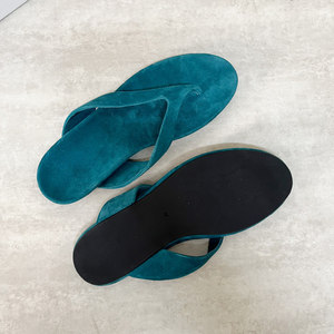 Women Faux Suede Flat Sandals Solid Color Open <b>Toe</b> Slip-On Cushioned EVA Sole Summer Comfort Fashion Trend - Product Image 4