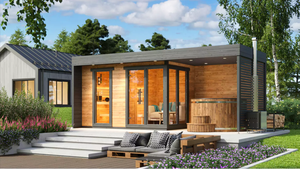 Luxury Modern Solid Wood Multi-family Outdoor Sauna <strong>Room</strong> For Villa With <strong>Shower</strong> And Large Size - Product Image 4