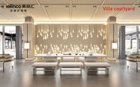 Panneaux lumineux décoratifs en fibre de bambou à effet lumineux spécial pour mur intérieur, panneaux muraux cannelés avec éclairage LED intégré
