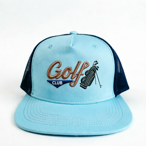 Chapeaux de camionneur bleu sarcelle à bord plat 5 panneaux Logo personnalisé chapeau de sport Snapback casquettes de baseball fabriquées au Vietnam - Product Image 2