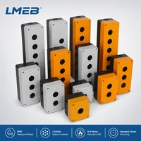 Estructura electrónica IP65 Caja de control de interruptor de botón pulsador ABS de 22mm Operación momentánea de 3 orificios 10A Máx. Corriente 220V Máx. 1NO1NC