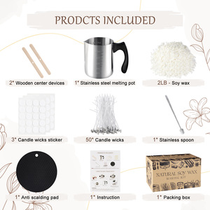 <span class=keywords><strong>Kit</strong></span> de fabrication de bougies à la cire de soja DIY de 2 lb, huiles essentielles, ensemble cadeau d'arômes romantiques faits <span class=keywords><strong>maison</strong></span>, <span class=keywords><strong>kit</strong></span> de fabrication de bougies parfumées faites à la main - Product Image 4